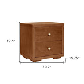 19" Walnut Two Drawer Nightstand